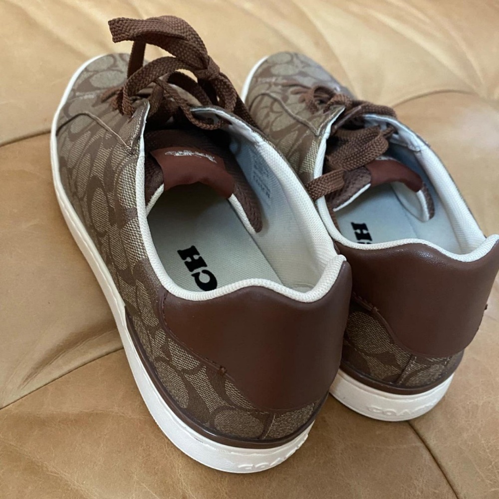Coach Brown and White Sneakers Sleek Low-Top Design - Picture 5 of 6